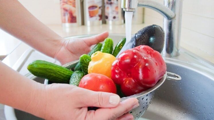 wash vegetables and fruits as a preventative measure against pests